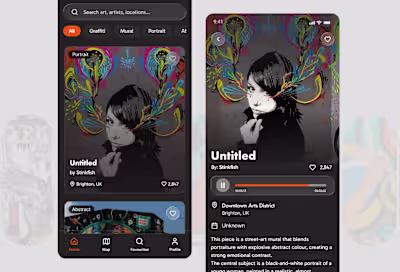 Design exploration for street art discovery app. As a big mu...