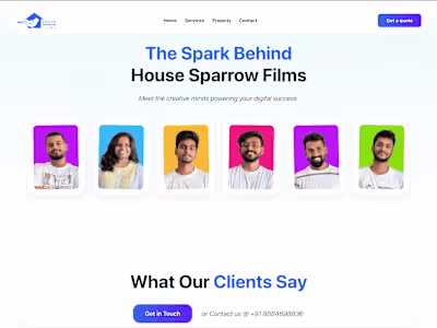 Agency website project on framer