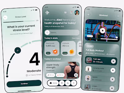 Fitness & Wellness Mobile App UI Design