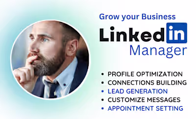 I will be your LinkedIn sales and marketing manager

