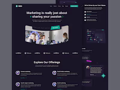 Marketing Agency Landing Page UIUX Design