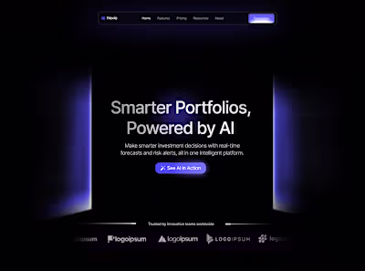Website landing page hero section design