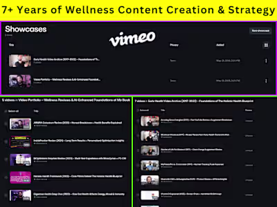 Wellness Video Portfolio | 7+ Years of Strategic Content