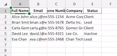 Excel Cleanup Sample