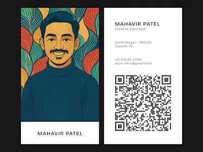 Personal Vertical Business Card Design for Mahavir Patel