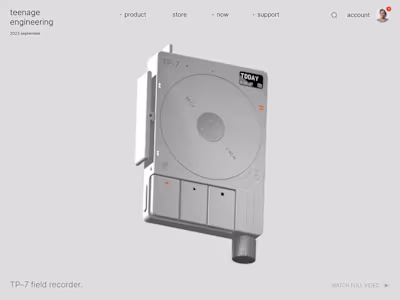 TP-7 field recorder - website concept