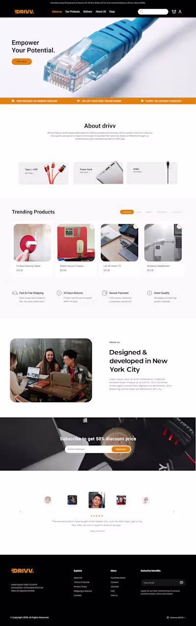 Drivv webflow E-commerce store