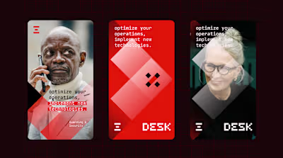 Branding for DESK — a tech Security company. Pixel-based ide...