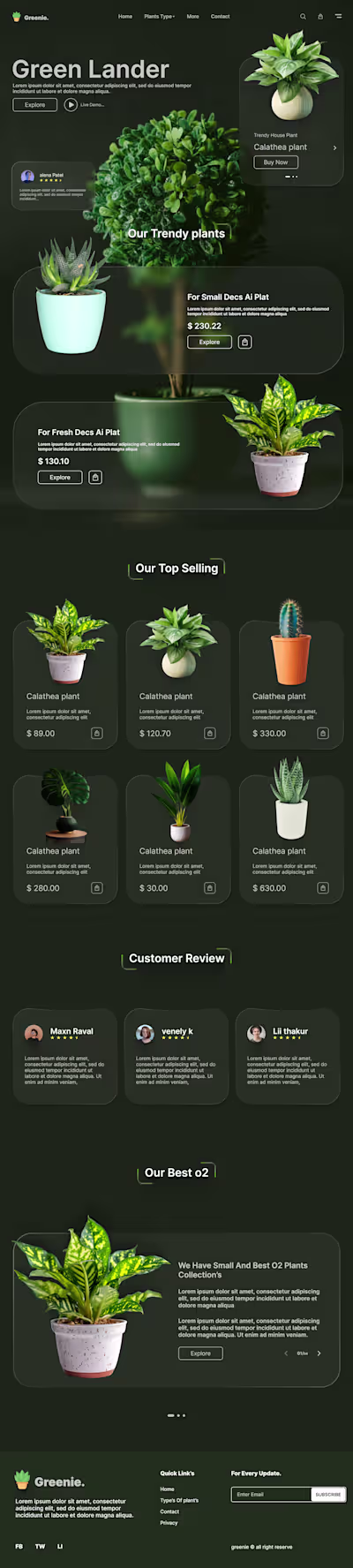 Greenie E-commerce Landing Page Design