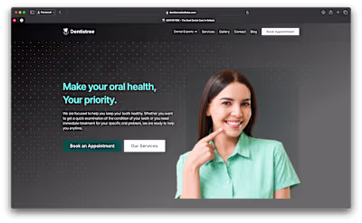 Modern framer website for a leading Dental Clinic