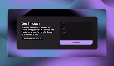 A clean and confident “Get in touch” section for Rivium AI —...