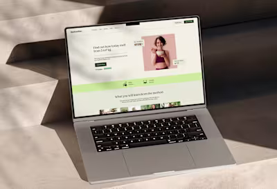 Nutrition course Landing page design