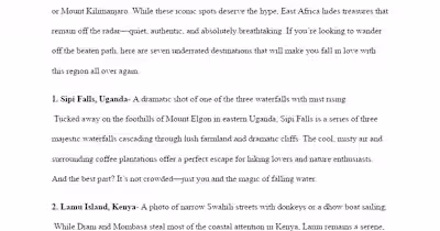 Exploring Hidden Gems of East Africa