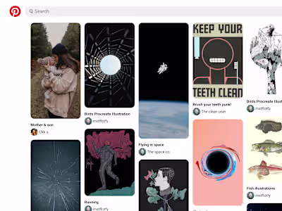 Pinterest Web UI Design Clone for MacBook