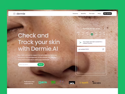 Dermie.AI Landing page