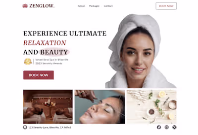Spa Landing Page