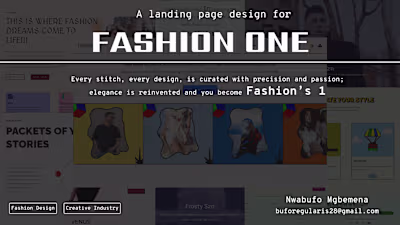 Landing Page Design for Fashion One
