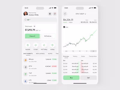 Mobile Cryptocurrency App Design
