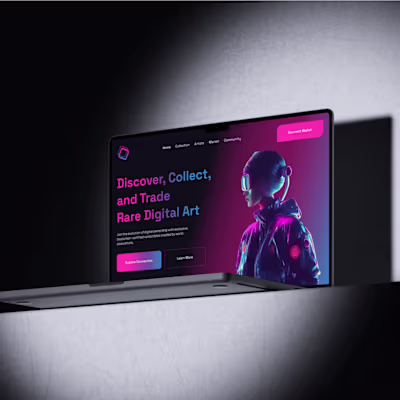 Digital Art Landing Page Hero Section 