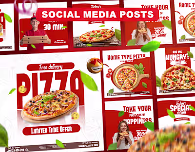 Pizza Social Media Posts Design :Behance