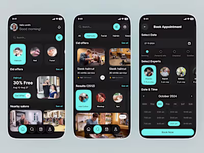 Haircut Appointment App – UX/UI