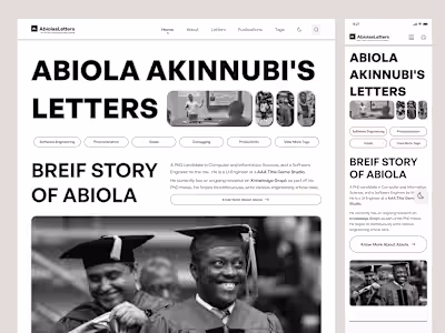 Abiola's Letters - Figma to Framer Development