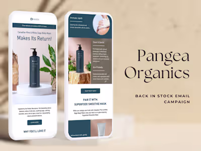 Pangea Organics Restock Email Campaign in Klaviyo