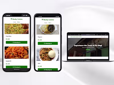 Website Development for Banky Cuisine