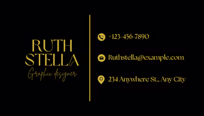 Elegant Black & Gold Business Card A classy black & gold des...