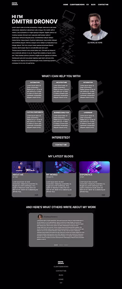 Personal website for Dmitrii Dronov 