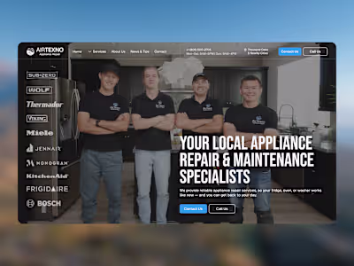 Website Design for AirTexno Appliance Repair Service