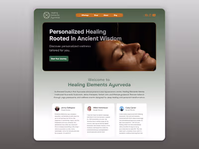 A Framer Website Redesign for Healing Elements Ayurveda