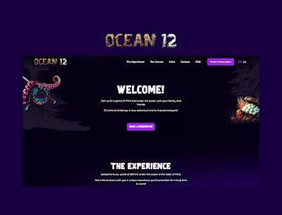 Ocean 12 Website Design and Booking Implementation