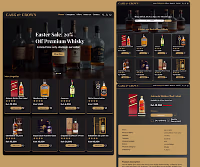 Whisky store Website UI design