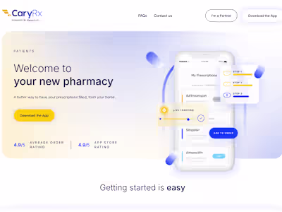 Best Online Pharmacy - CaryRx - Web & Mobile
