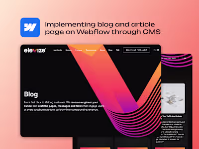 Blog & Article CMS Implementation - Webflow