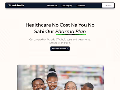 Wellahealth Pharma plan Sales page