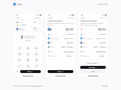 Designed an interface to show a transaction to an ENS ID fro...