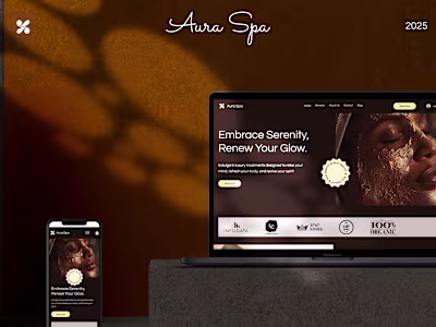 Modern Wellness Website for Aura Spa Brand