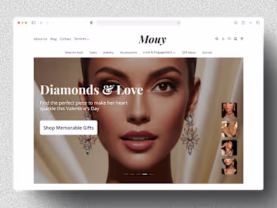 E-commerce website design for a luxury jewelry business