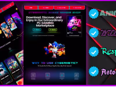 I have created Futuristic Websites (Cybernetic Gaming Shop).