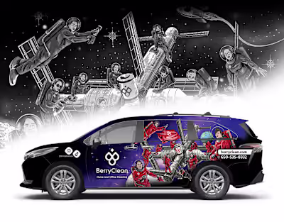 Berry Clean - Space Cleaning Illustration Project