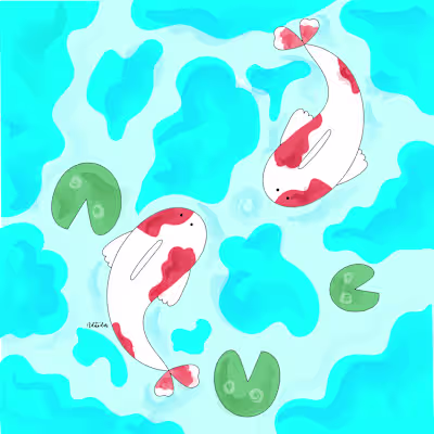 koi fish in the pond 