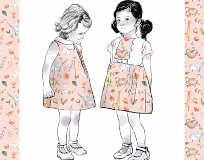 Little Girls Doll Template Mock-Up