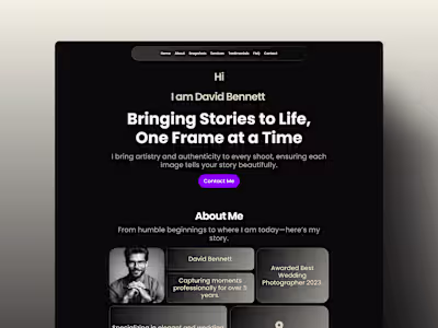 OpticEdge - Photography Portfolio Website