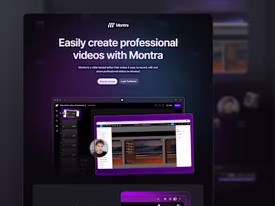 SaaS Video Editing Landing Page - Montra