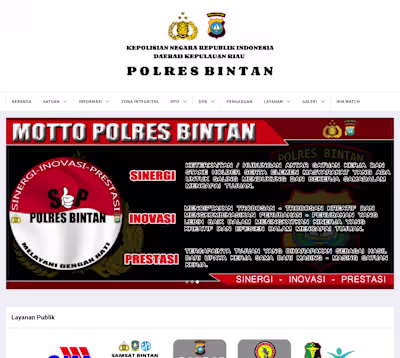 Custom PolresBintan.com Company Profile and News Portal Website