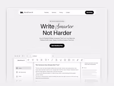 WordFlow AI - Framer Design and Development for AI Website
