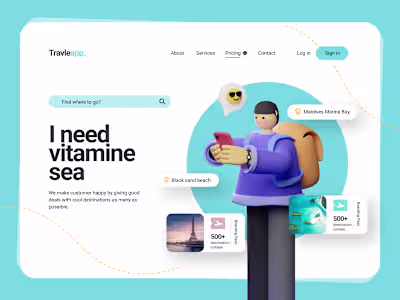 Travleapp concept landing page