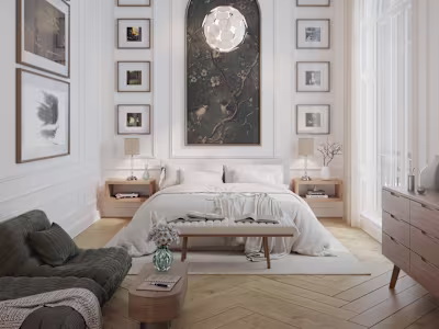 Creating the right mood in a bedroom is all about balance—so...